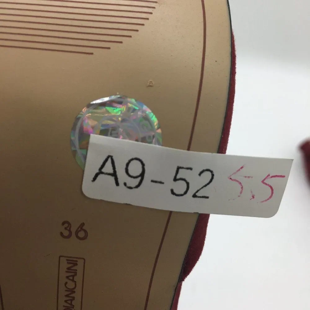 Red Round Toe Pumps Chunky Mid Heel Ankle Strap Dress Shoes - Picture 10 of 10